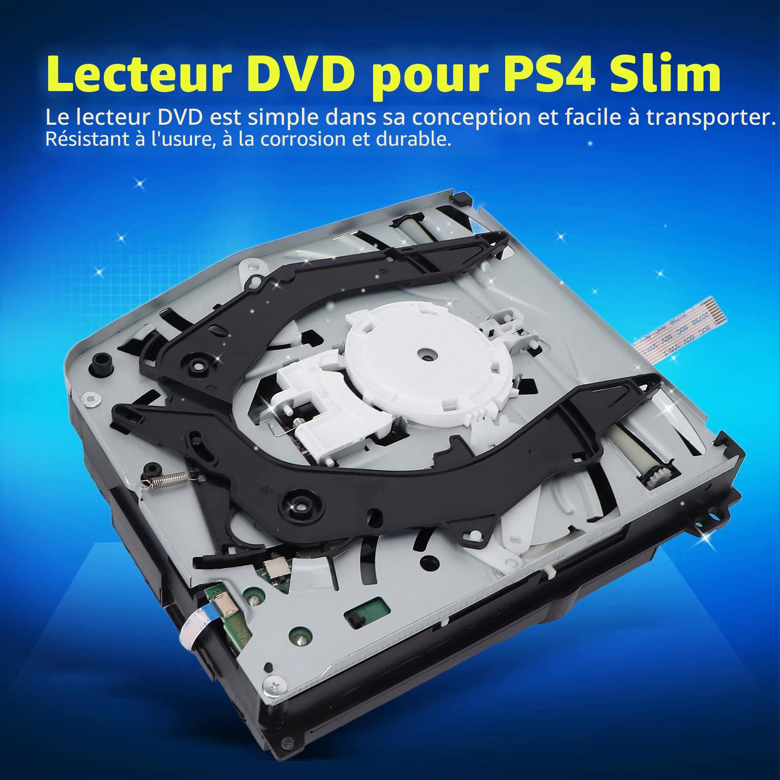Ejoyous Lecteur CD Slim de Remplacement, Pièces de Rechange pour Lecteur Optique Interne Ultra Mince Blu-Ray DVD Drive, Compatible avec Console de Jeu, Plug and Play