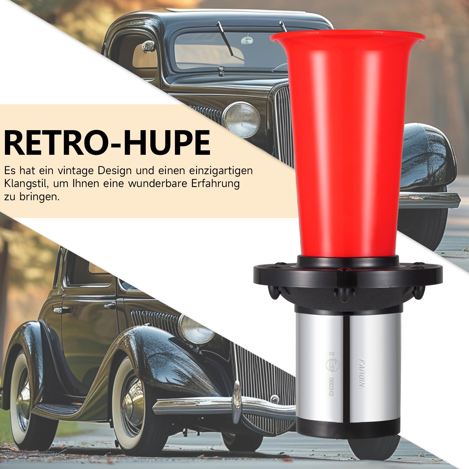 FARBIN Bocina clásica para coche camión 12 V Ahooga Retro Bocina Kit clásico antiguo para motocicleta camión viejo coche vintage