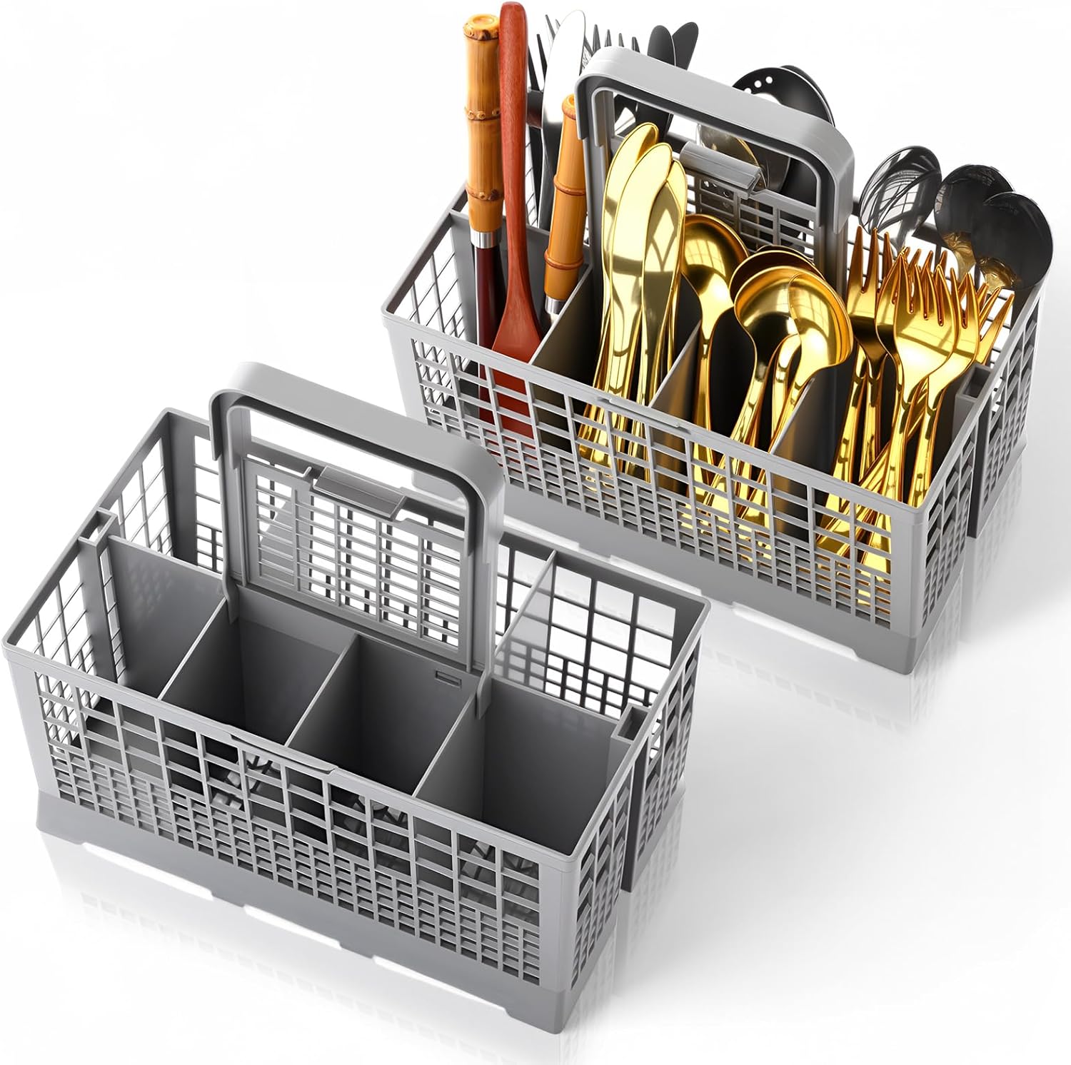 2 Pack 9.5in Dishwasher Silverware Basket Replacement Dishwasher Storage Utensil Baskets Cutlery Filter Basket Compatible with Most Brands