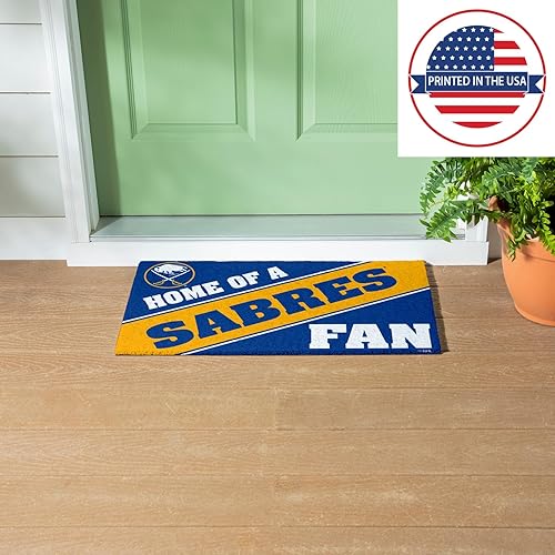 Miniatura 5 de Team Sports America NHL Buffalo Sabres  Entrada interior y exterior  28 x 16 pulgadas  Parte trasera antideslizante  Tapetes de bienvenida  Patas de