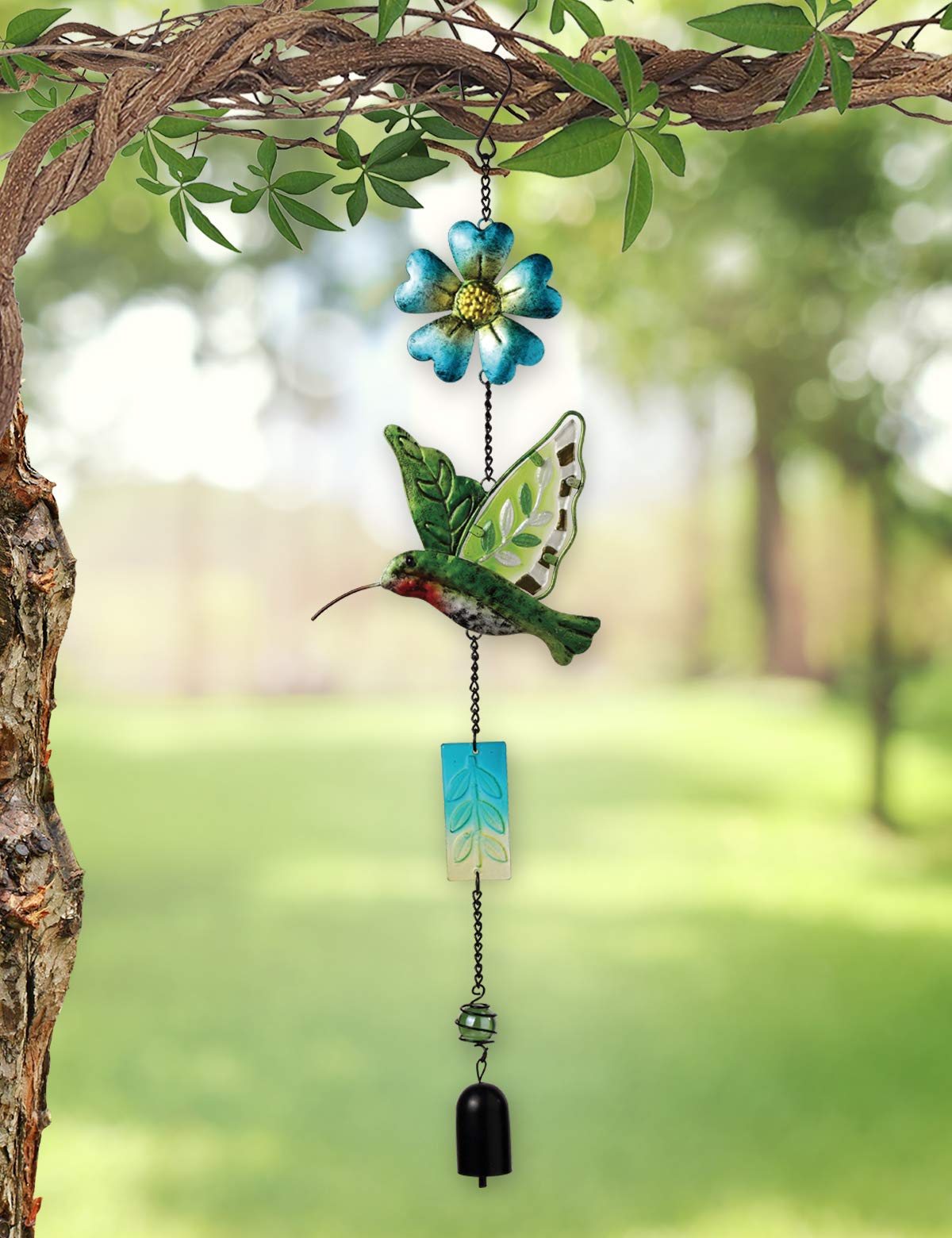 Sunset Vista Designs Metal and Colored Glass Hummingbird Garland