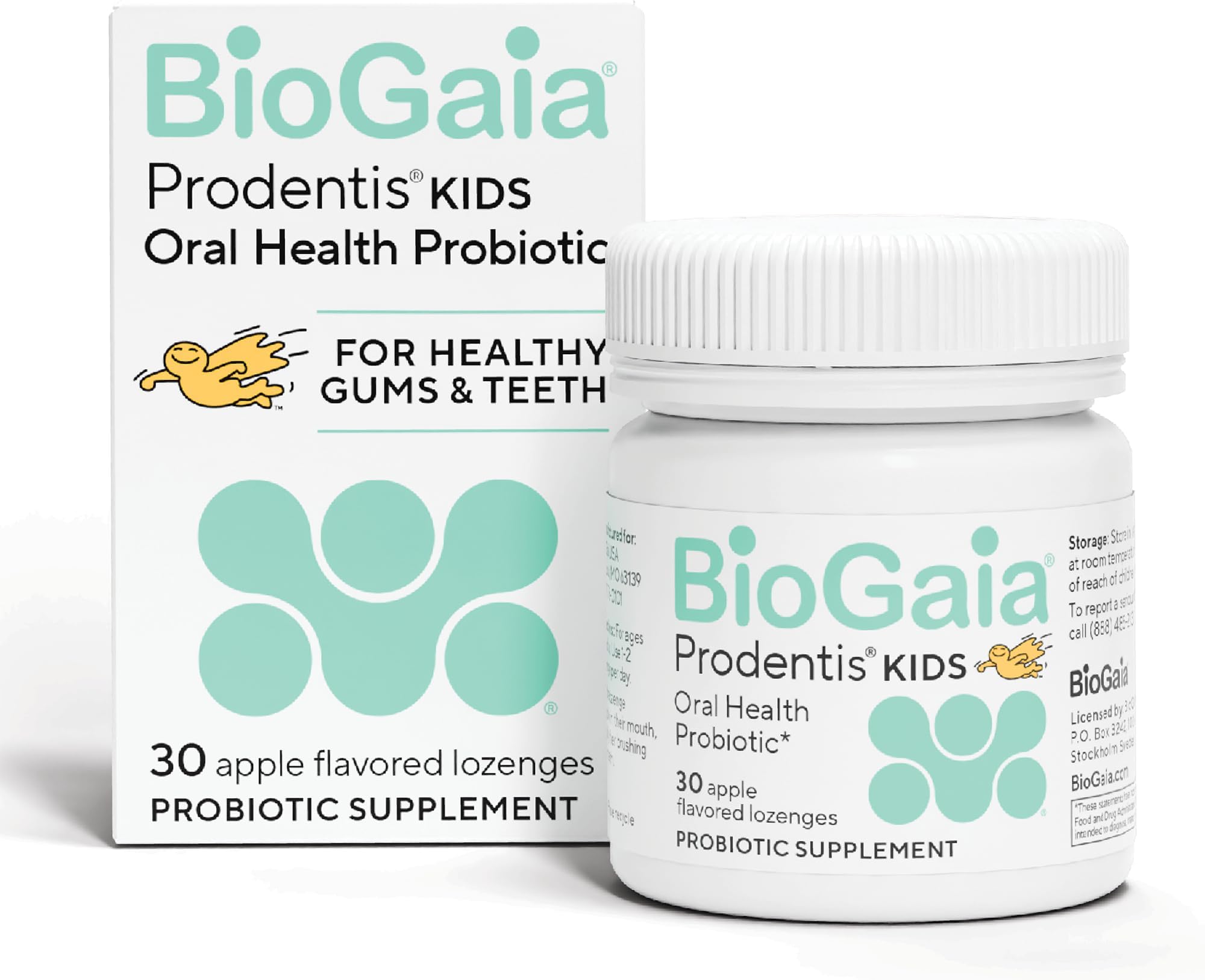 Prodentis Kids | Dental Probiotics for Teeth and Gums | Promotes Good Oral Health & Gut Health Too | Oral Probiotics | 30 Apple-Flavored Lozenges | 1-Pack