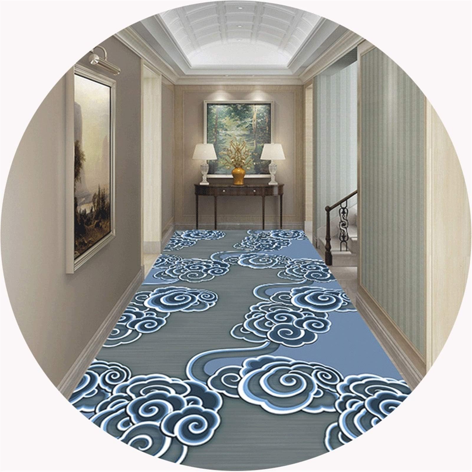 Kitchen Runner Rug Hallway Runner Rugs Long Runner Area Rug, Modern Design 3D Printed Carpet, Length Customizable Non-Slip Mat (Color : O, Size : 0.84m)