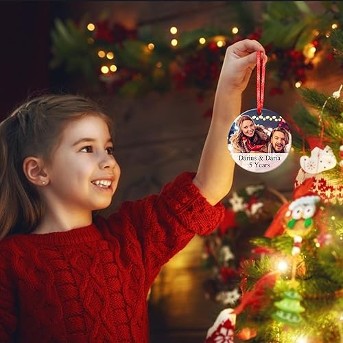 Miniatura 6 de Adornos de Navidad con fotos personalizadas, adornos personalizados de Navidad, decoración de árbol colgante personalizada, regalos de imagen para