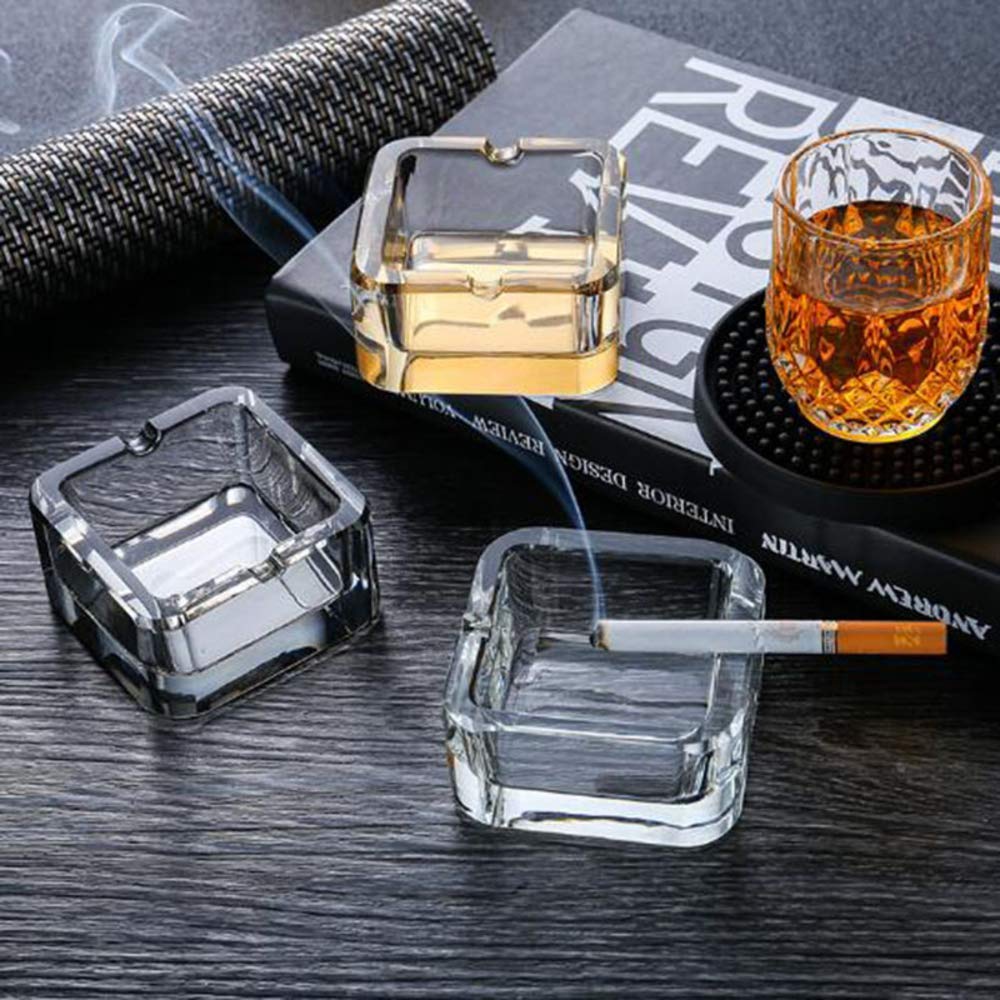 Étui à cigarettes et cendrier en verre de cristal de mode pour ranger le bureau