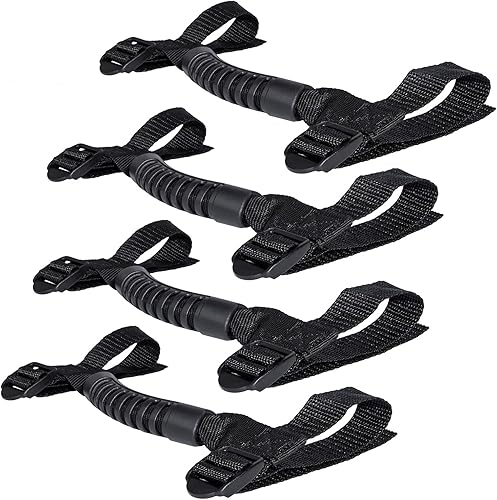 Vista 8 de 4 asas de agarre de barra antivuelco para Jeep Wrangler YJ TJ JK JKU JL JLU Sports Sahara Freedom Rubicon X & Unlimited 1995 - 2020 Negro