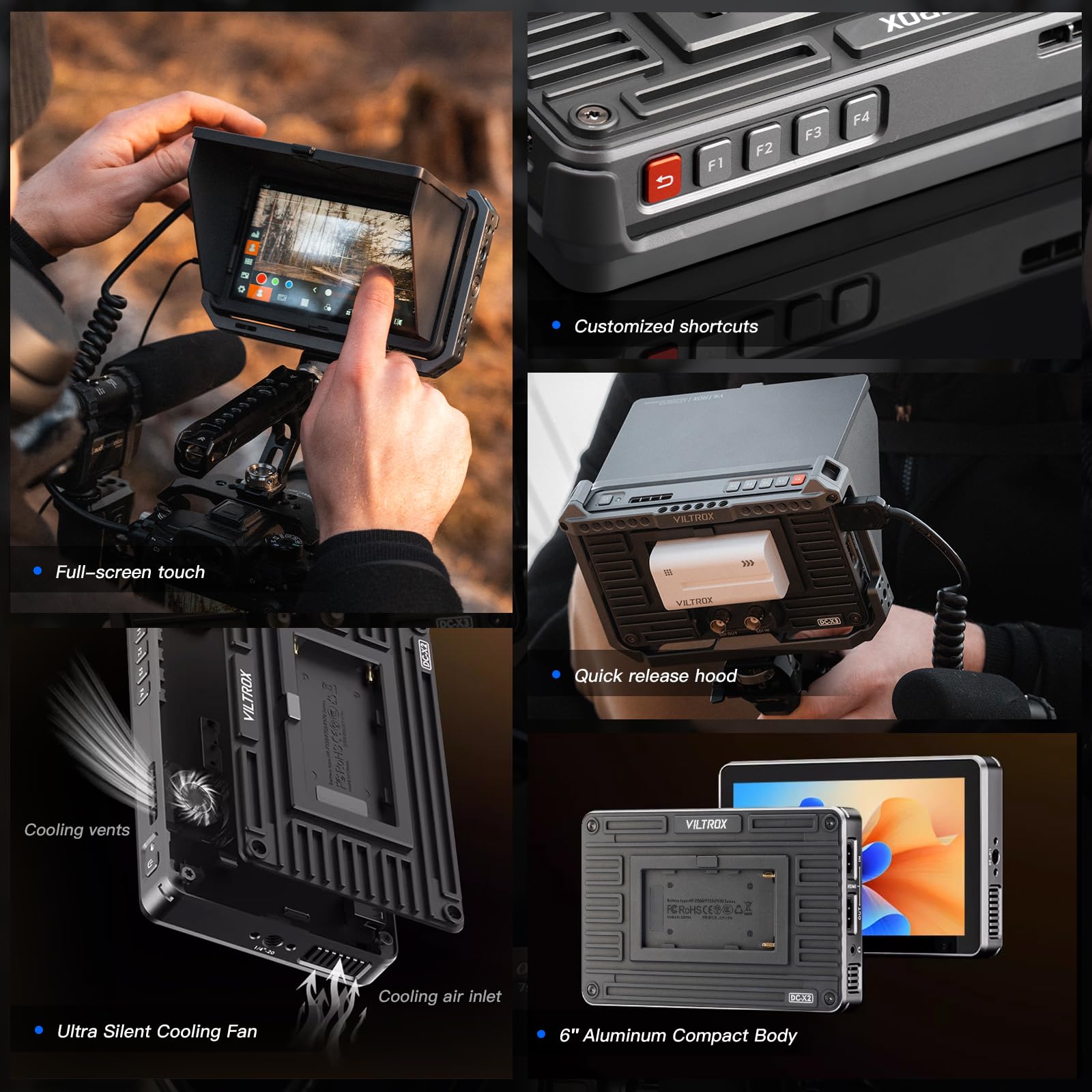 Amazon.com : VILTROX DC-X2 6 inch Touchscreen Camera Field Monitor 