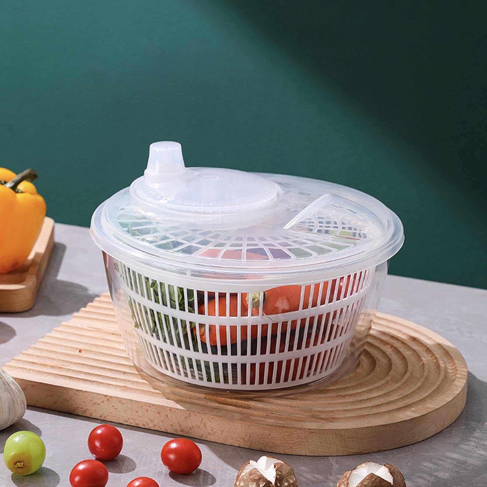 Lettuce Spinner - Fruit Washer Spinner Bowl | Lettuce Spinner Colander | Large Salad Spinner | Vegetable Spinner | Fruit Spinner | Effortlessly Convenient Fruit Spinner For Safe And Practical Vegetabl
