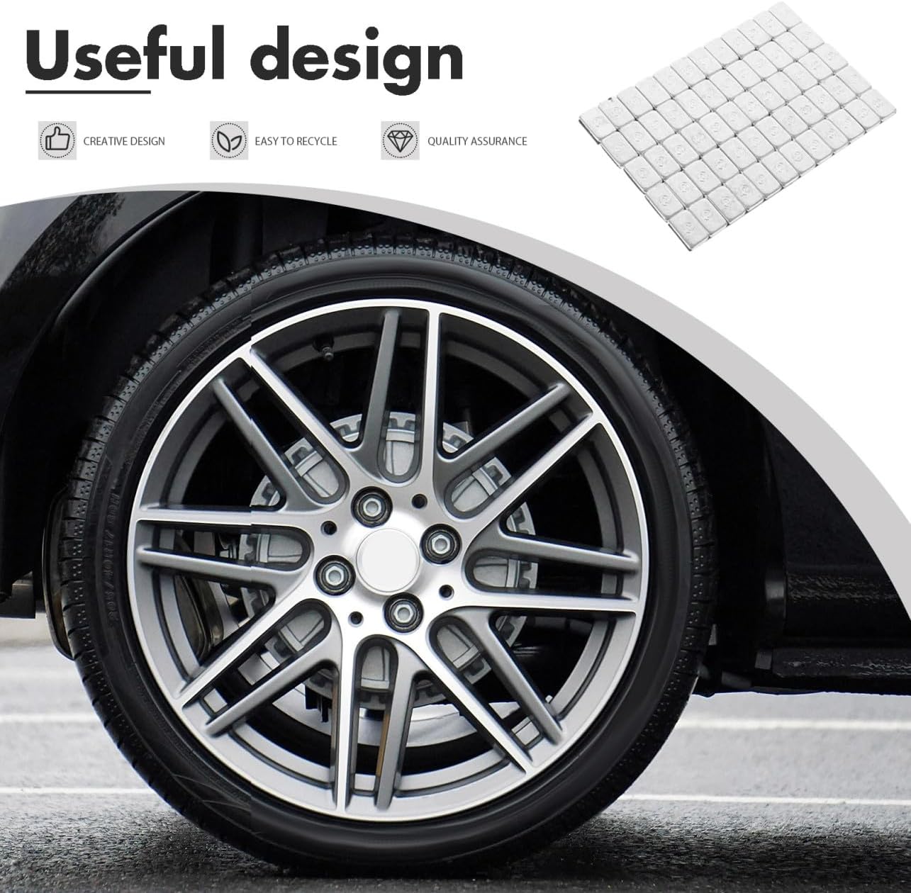 OUNONA 10g Adhesive Wheel Weight Racks Tire Dynamic Balance Kit Car Motorcycle Wheel Balancer