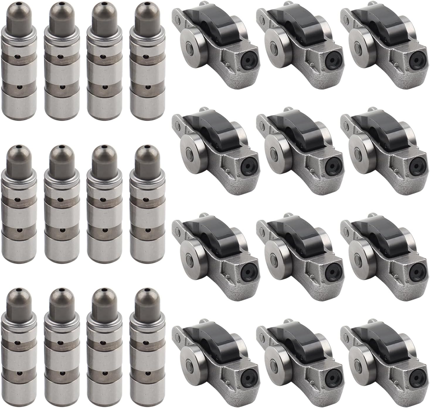 12Pcs Intake Lifter & Valve Rocker Arm Compatible with 2016-2024 Chrysler Pacifica, Dodge Durango, Jeep Wrangler, Grand Cherokee, Ram ProMaster 1500 V6 3.6L Replace# 5047979AA 5047896AD