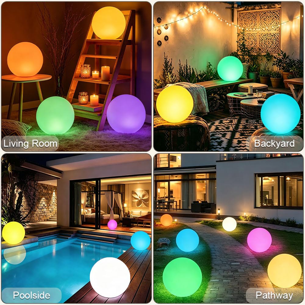 Globo solare da giardino da 30,5 cm, luce solare incandescente con telecomando, 16 RGB che cambia colore, impermeabile, grande lampada per esterni, illuminazione paesaggistica, lampada d'atmosfera con