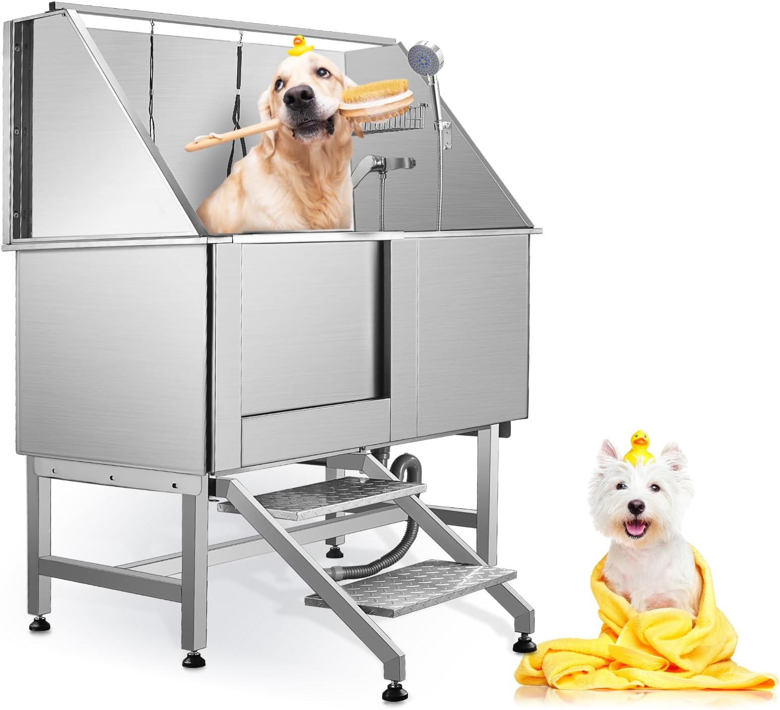 WSSEY Dog Grooming Tub，50" Dog Grooming Bathing