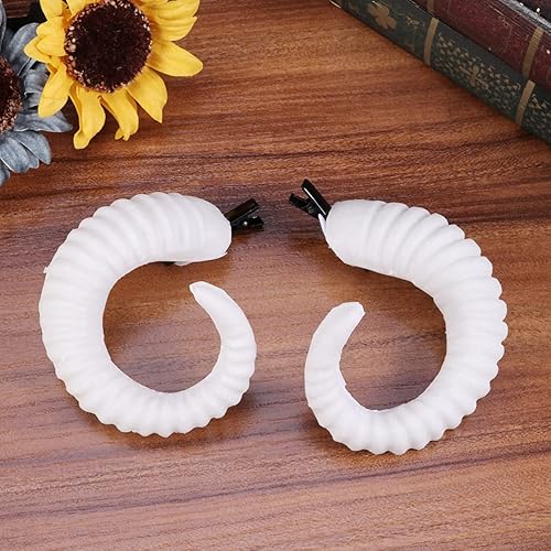 Miniatura 7 de Lurrose Pinzas para el pelo de cuernos de oveja, horquilla de cuerno de diablo, tocado gótico de cuerno de buey para cosplay, accesorios para el
