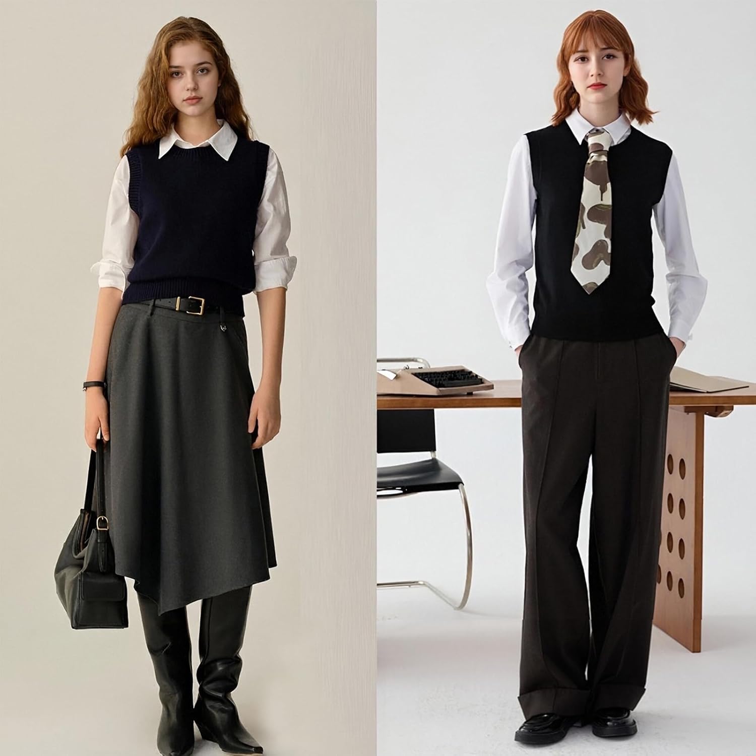 ZUEVI Women's Sweater Vest Classic Crew Neck Pullover Tank Tops Casual Trendy Knitted Sleeveless Vests - Image 5