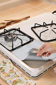 4-Piece Cooker Protective Aluminum Pad Set - Heat Resistant, Non-stick Cooker Protection Pads