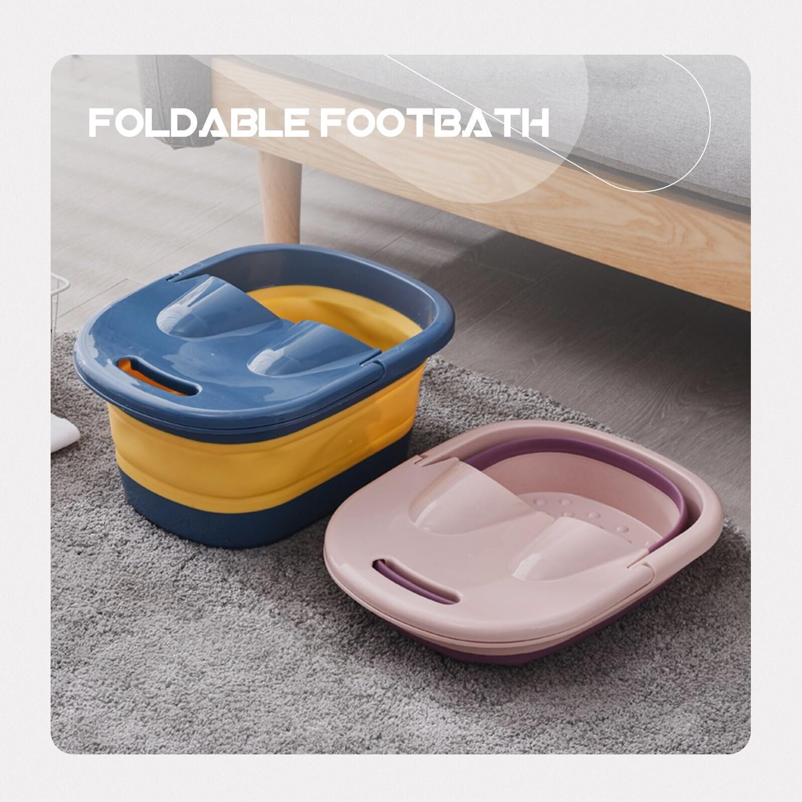 Fussbad Klappbare Fußbadewanne Aus Kunststoff for Den Heimgebrauch Fußwanne Pool(Pink)