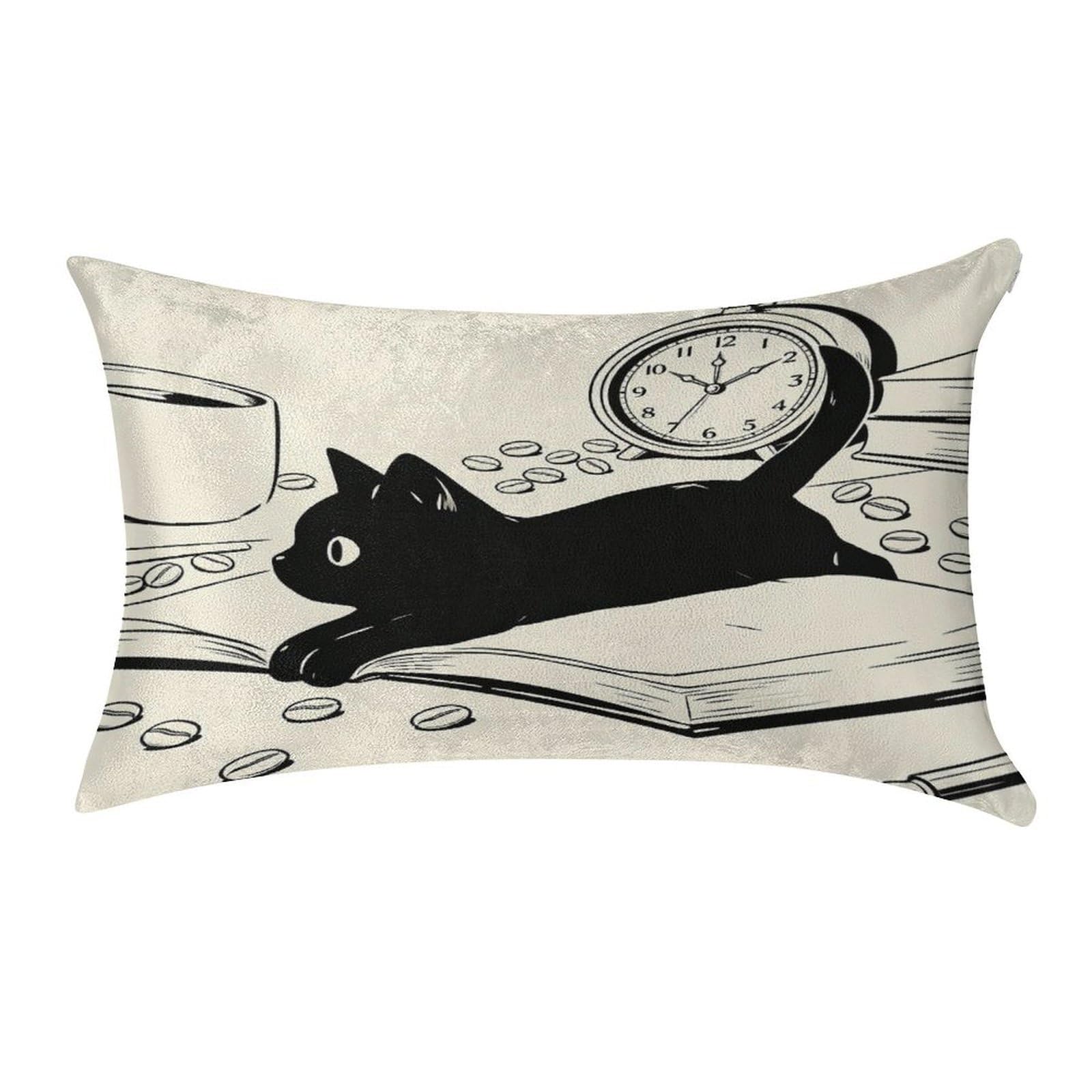 Fekiloot Style Cute Black Cat Pillow Covers Home Decor Pillow Cases