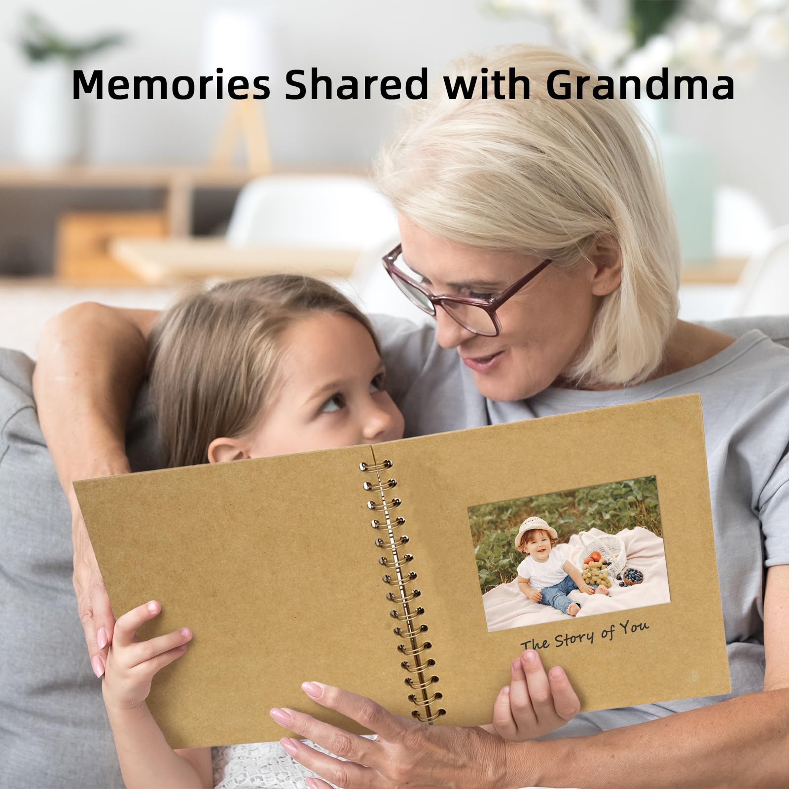Album fotografico con copertina rigida in carta kraft, 25,4 x 25,4 cm, 100 pagine (50 fogli), perfetto per anniversari di matrimonio, ricordi di famiglia e piccoli progetti di scrapbooking