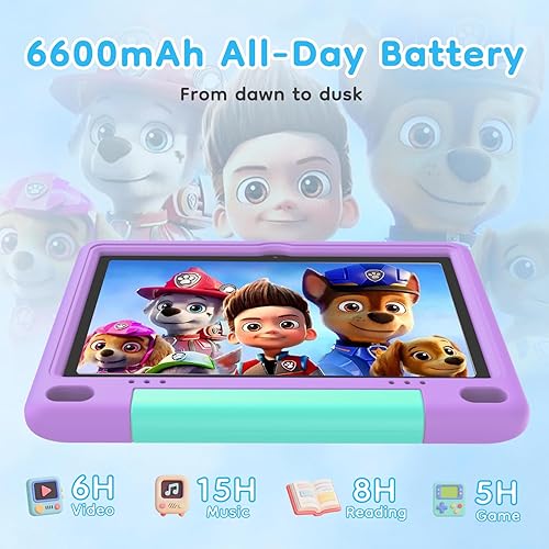 Miniatura 6 de SHARECLOUD Tablet para niños de 10 pulgadas, tableta Android para niños, 24 GB de RAM 64 GB de ROM, 1 TB expandible, con funda EVA, control