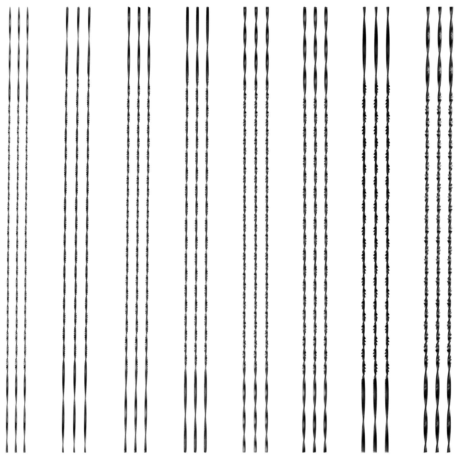 24PCS hojas de sierra de marquetería con dentado en espiral Nr. 1/2/3/4/5/6/7/8 hojas de sierra de desplazamiento con dientes en espiral para corte de metal de madera Corte de plástico Talla