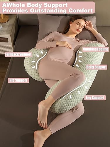 Miniatura 3 de Almohada de embarazo, almohada de maternidad para mujeres embarazadas, almohada de cuerpo completo para mujeres embarazadas que duermen, soporte