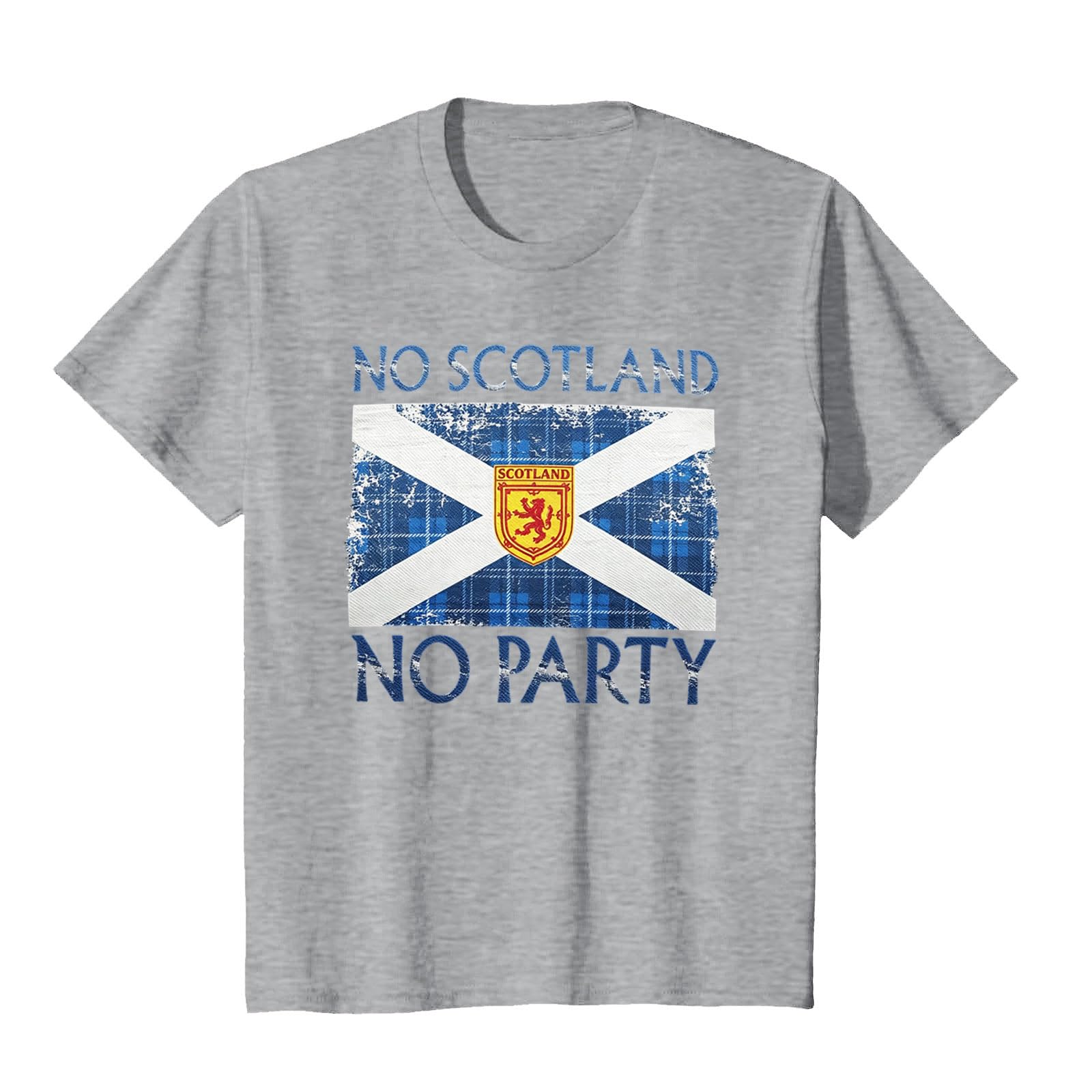 Scotland Football T Shirt Unisex Scottish Flag Short Sleeve Crew Neck Funny – Men Women Football Fans (B-Grey, XL) — image 1