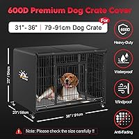 Vista 2 de Zettum Funda para Jaula de Perro de 36 Pulgadas - Cubiertas de Jaula Kennel 600D para Jaula de Perro Impermeables y de Servicio Pesado, Funda