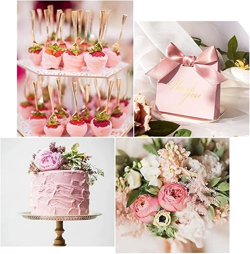 Miniatura 5 de Jutieuo Paquete de 25 pequeñas bolsas de regalo rosas con cinta de lazo, mini bolsas de regalo de papel para fiesta de cumpleaños, boda, baby shower