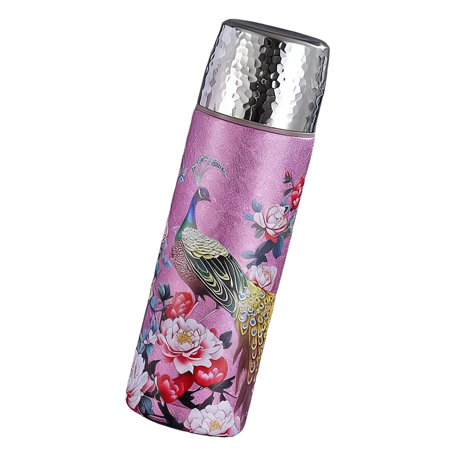 HZBB Efficient Thermal Retention Golden Peacocks Pattern Nonrust Steel Tumblers Leak Resistant Portable Commutes Portable Cup