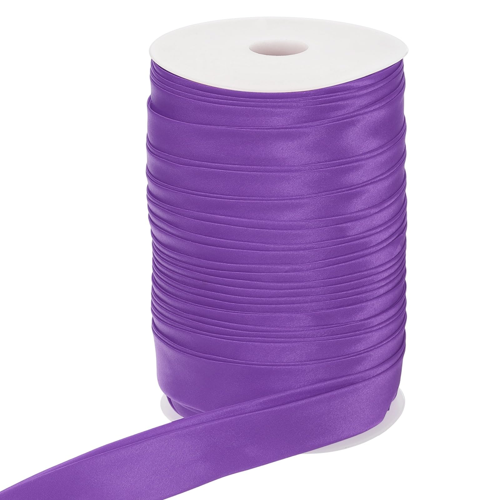 PATIKIL Double Fold Bias Tape, 1 Inch x 55 Yard Continuous Bias Binding Tape Satin Fabric for Sewing Quilting Seaming Hemming Piping Apparel Crafts, Violet