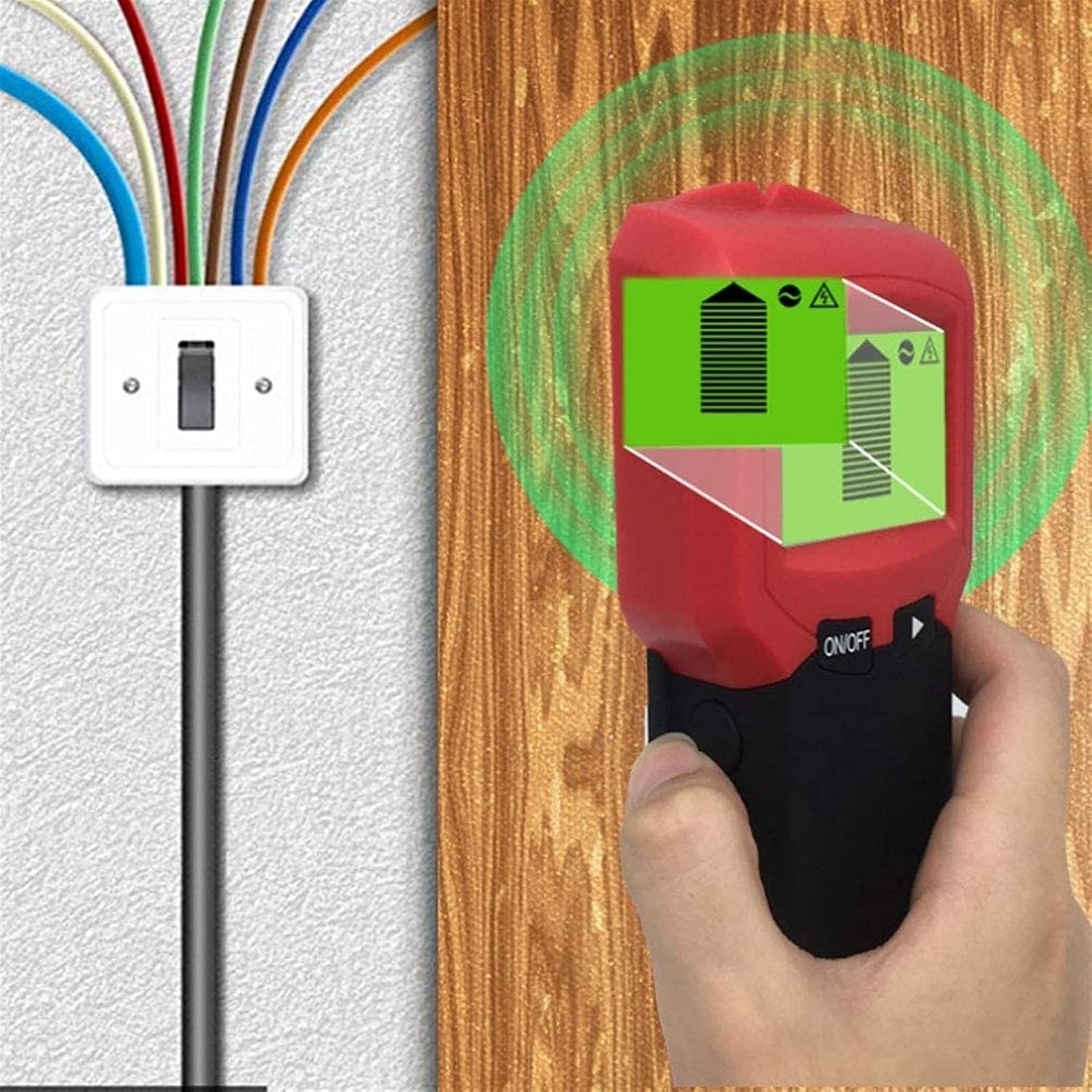 Stud Finder Sensor Wall Scanner - 3 in 1 Electronic Stud Sensor Locator Wall Wood Beam Joist Finders Wall Detector Edge Center Finding with LCD Display for Wood Live AC Wire Metal Studs Detection