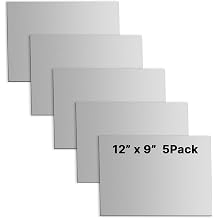 5 Pack 20 Gauge Sheet Metal Steel, 12" x 9" Cold Rolled Steel Sheet Plate,Durable Weldable Plate for DIY, Auto Repair, Industrial Projects