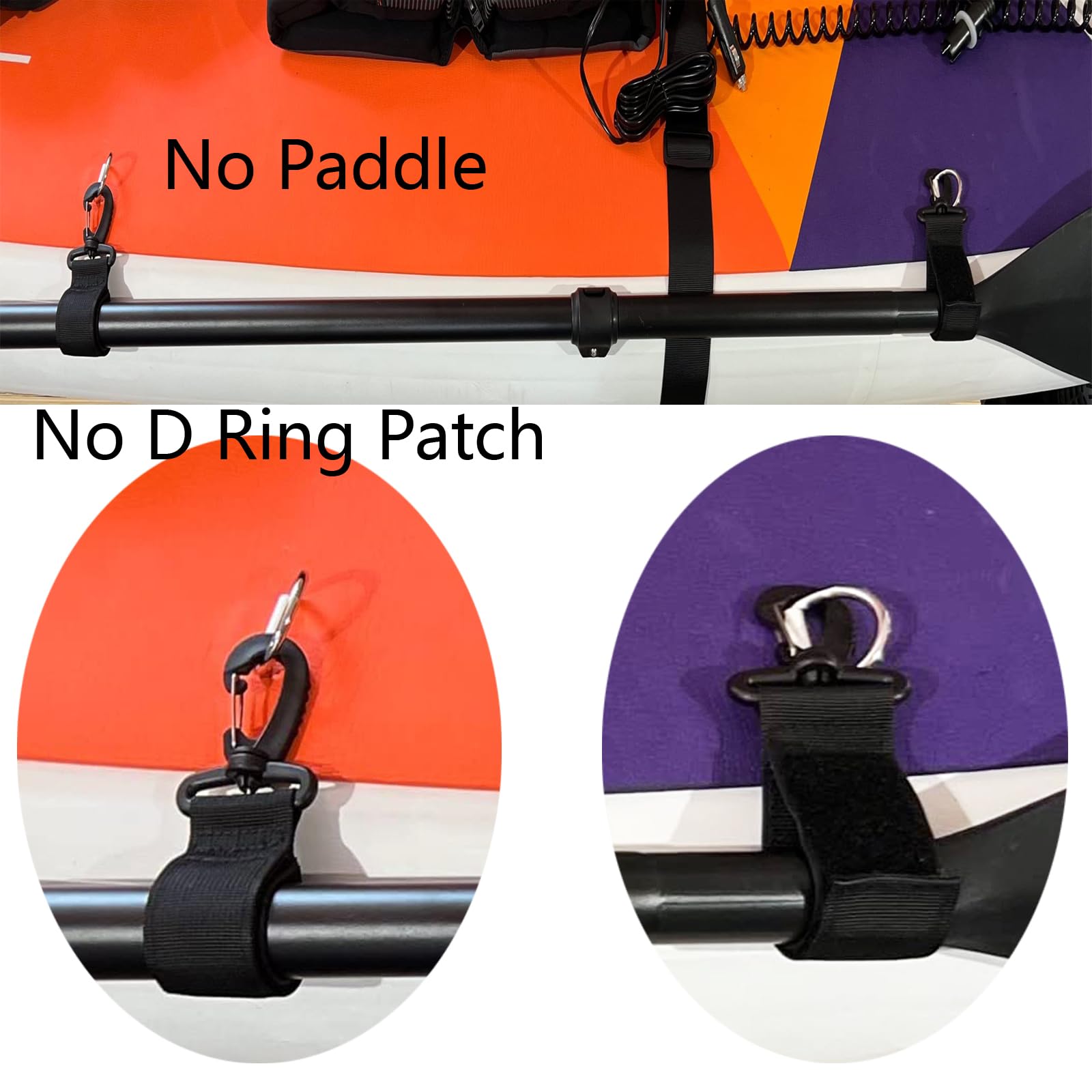 AUXPhome Lot De 2 Clips Support Universel Pour Pagaie Kayak - Rangement Pagaie Bateau Gonflable Avec Boucles Et Vis