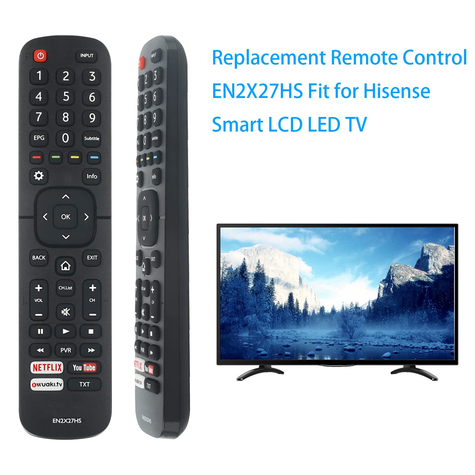 Telecomando Universale Di Ricambio EN2X27HS Per TV Hisense (Compatibile Con 43K300UWTS, 65M7000, H40M2600, Ecc.)