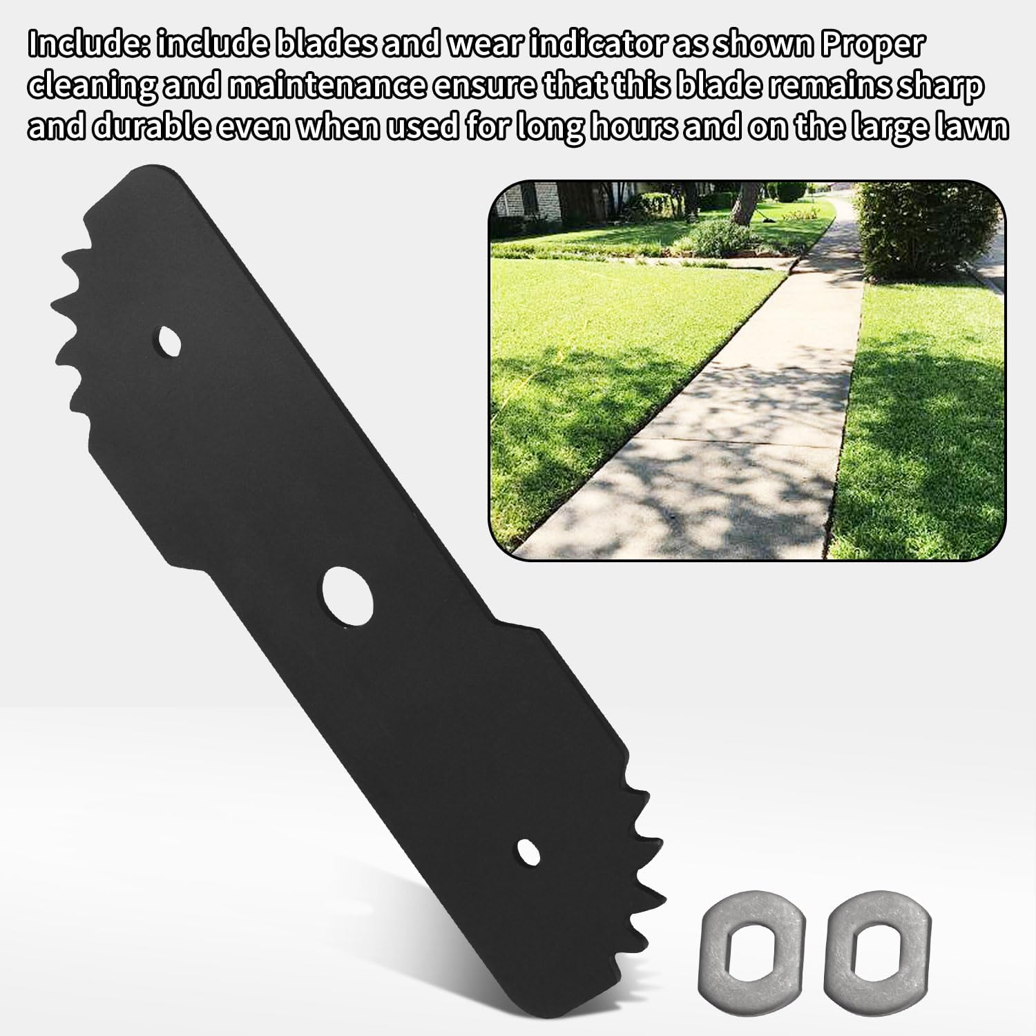 EB-007 Edge Hog Heavy-Duty Edger Replacement Blade Compatible with Black Decker Heavy Edge Hog for 2-in-1 Landscape Trencher LE750, LE710, LE760, LE760FF - with of Wear Indicators (6-Set)