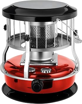 9000 BTU Portable Kerosene Heater & Stove, 2-in-1 Non-Electric Heater with 4.5L Fuel Capacity for Home Outdoor Camping, 16-21 Hours Burn Time Red 13"18"