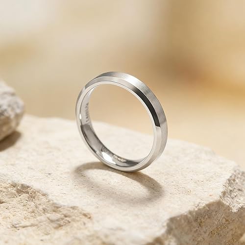 Miniatura 2 de TIGRADE - Anillo de titanio de 532, 1564, 516, 2564 pulgadas, alianza de boda cómoda en acabado mate, para hombres y mujeres, tallas 3-15