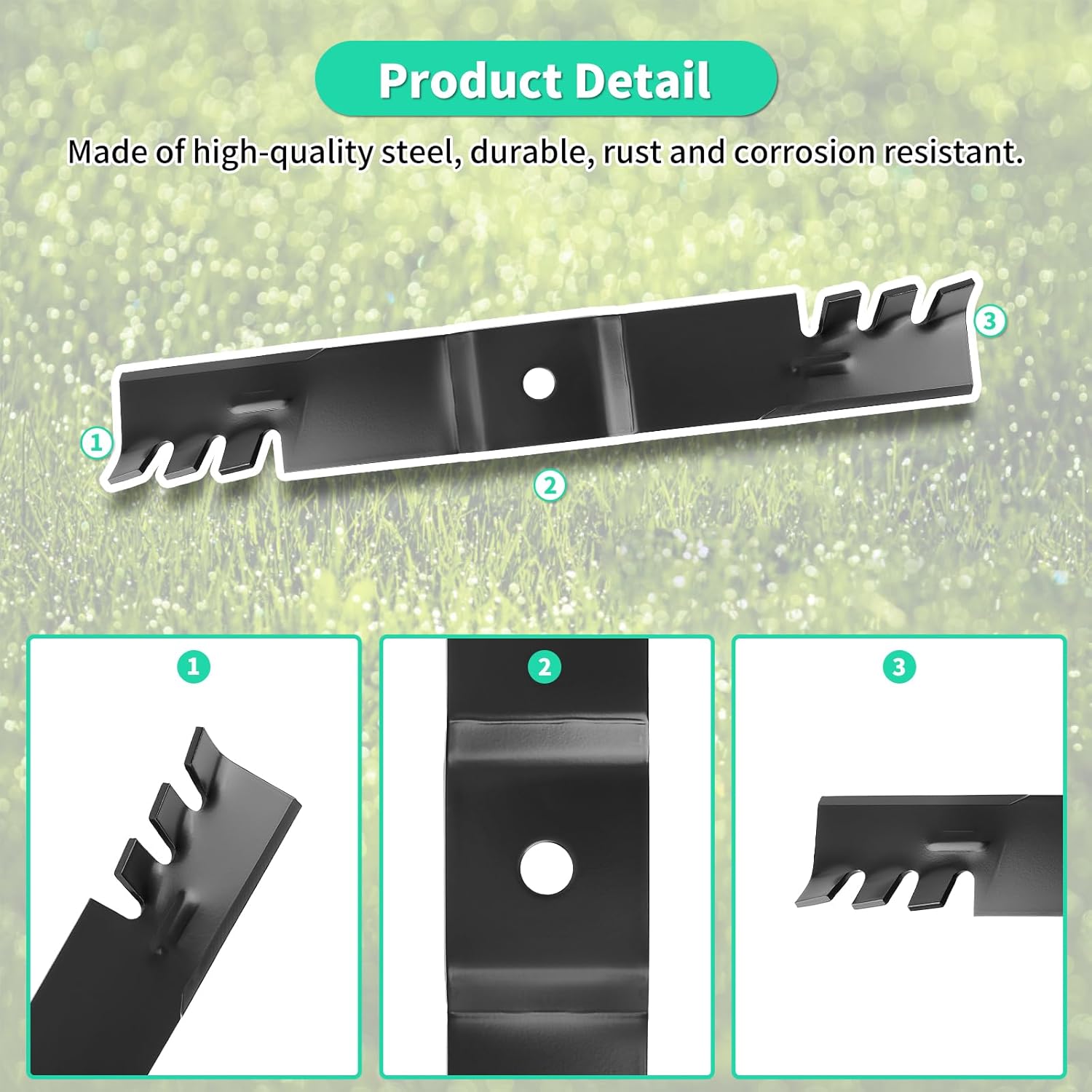 02005019-X Gator Mulching Blades for 60" Deck, 942-04415 Mower Blades Compatible with Cub Cad-et Z-Force/Tank L60 LZ60 S60 SZ60 Pro Z 100 160-L, Replaces 01005338, 742-04415, 3 Pack