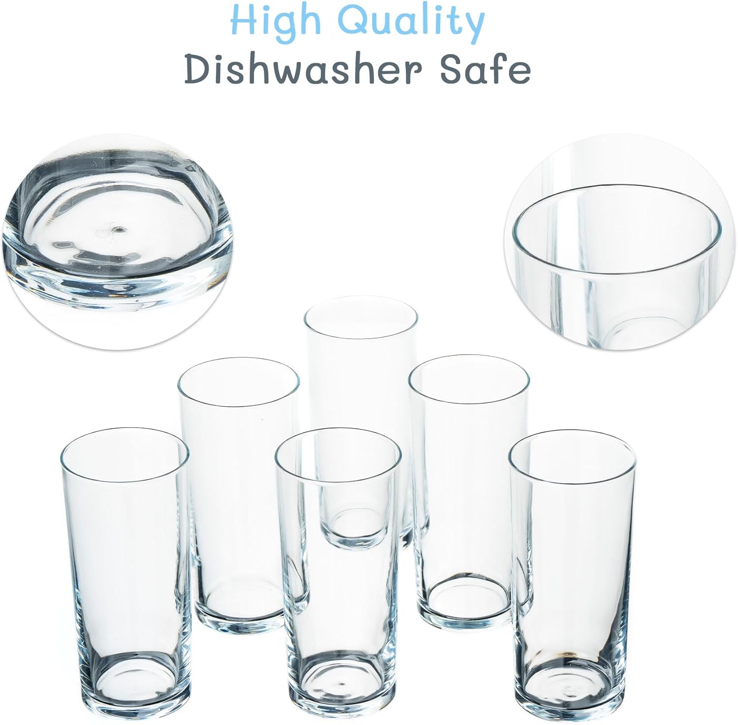 Turkish Raki Glasses Set of 4 (200ml/6.7oz) Highball Glasses, Ouzo Glasses, Tom Collins Glasses, Long Cocktail Glasses