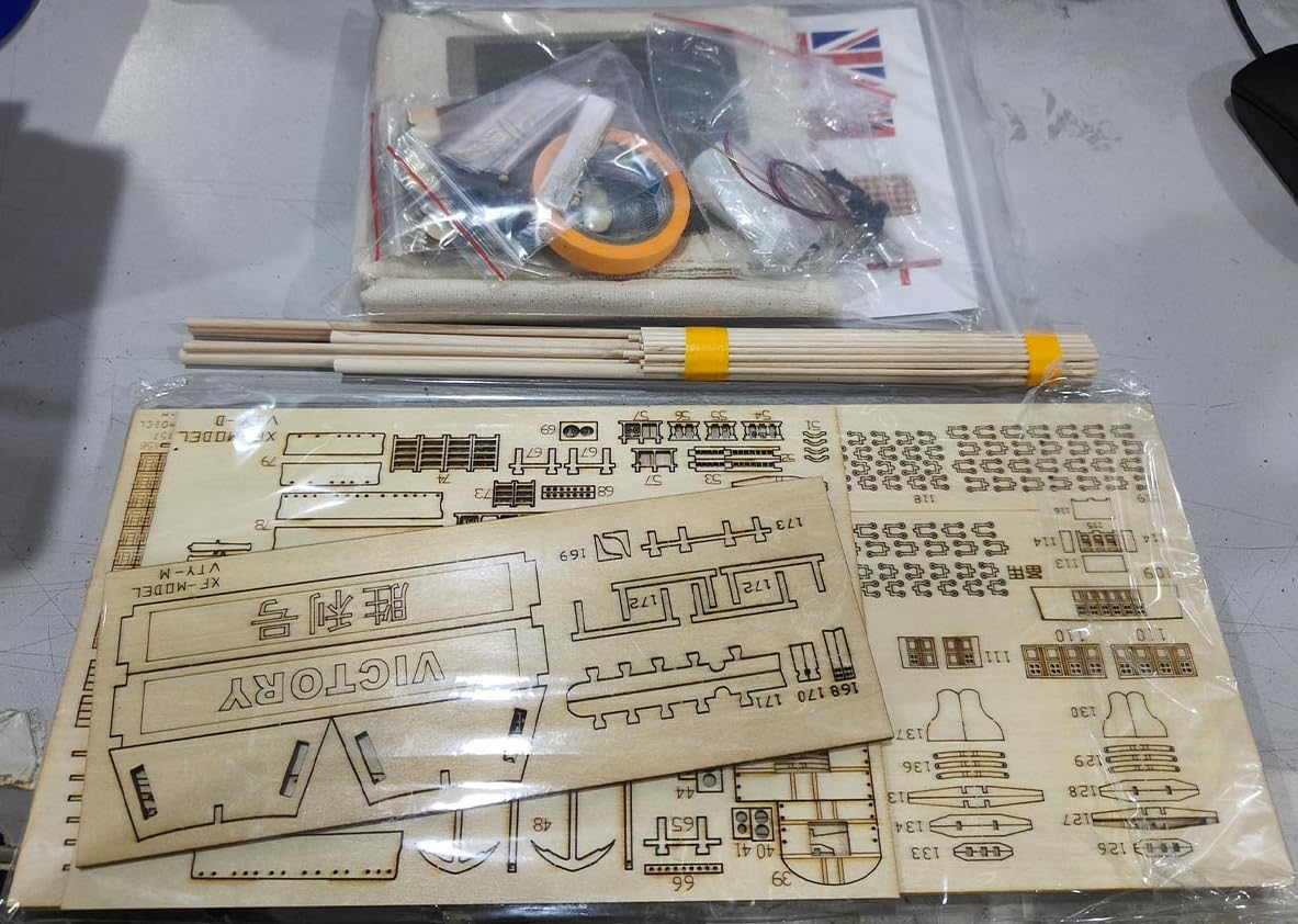 BuildCubes 3D Holzpuzzle für Erwachsene, 1/200 HMS Victory Segelschiff 3D Holz Modell Bausatz, 200+PCS Schiff Holzpuzzle Steampunk Schlachtschiff 3D Puzzle Holz Kampfschiff Geschenk