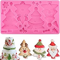 Vista 10 de Moldes de Silicona Grandes de Navidad 3D Molde de Papá Noel Moldes de Muñeco de Nieve Moldes de Reno Molde de Fondant Moldes para Galletas Chocolate