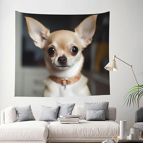 Miniatura 6 de GFLFMXZW Bonito tapiz de chihuahua para colgar en la pared de la sala de estar, tapiz de pared para dormitorio, decoración de pared estética,