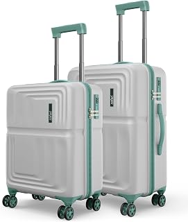 Roma Hard Luggage Trolley Bag with 8 Wheels Set of Cabin and Medium Size Suitcases - Fog…