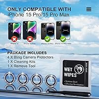 Vista 179 de Misea [3+1] for iPhone 14 Pro/iPhone 14 Pro Max Camera Lens Protector Bling, 9H Tempered Glass Camera Cover Screen Protector Metal Individual Ring