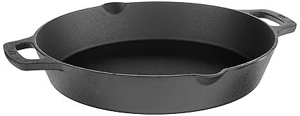 WINCO CASD-12 Cast Iron Skillet, Black