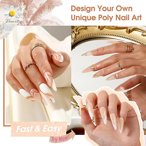 Miniatura 4 de ROSALIND Gel de extensión de polietileno nude, 2.3 fl oz (2.0 fl oz) de gel de uñas de polietileno nude para decoración de uñas, extensión de