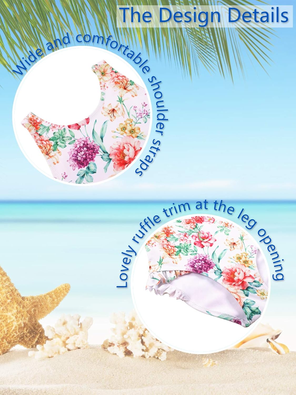 TOKI JJANG Baby Girl's One Piece Swimsuit Toddler Swimwear UPF 50+ Cute Printed Kids Beach Bathing Suit: Clothing, Shoes & Jewelry