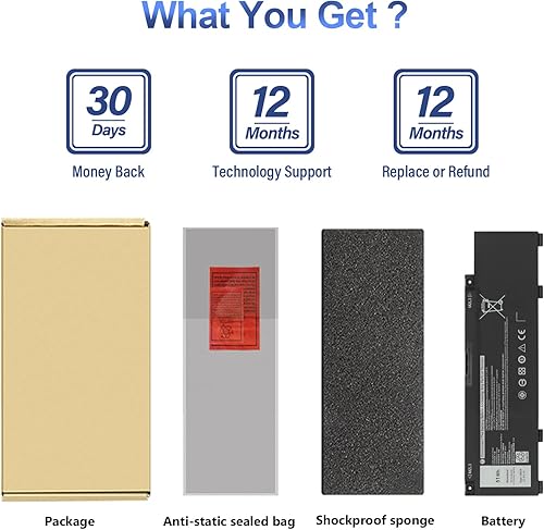 Miniatura 8 de ANTIEE Batería de repuesto para laptop de 51 Wh 266J9 para Dell G3 15 3500G3 15 3590G3 15 3790G5 15 5500G5 SE 5505, Inspiron 14 5490 P89F P89F001