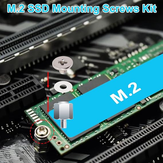 M.2 SSD Mounting Screws Kit, M.2 Motherboard Standoffs and Screws, NVMe Screw with Magnetic Screwdriver, Used for Mainboard Repair of Laptop & Computers