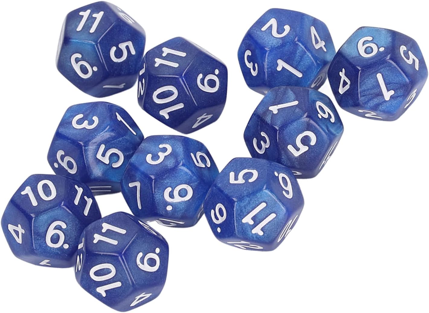 12 Sided Dice Dice for Teaching,40pcs Polyhedral Dice Clear Numbers Prevent Oxidation 12 Sided Dice Set for Game Teaching (Blue)
